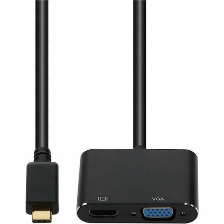 Add-On AddOn 8in USB-C Male to HDMI (4K), VGA Female Hub with Aluminum Housing USBC2H4VMFAL-AA