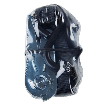 Keeper Tie-Down, 1 in W, 10 ft L, Polyester, Black, 400 lb Working Load, S-Hook End 89511