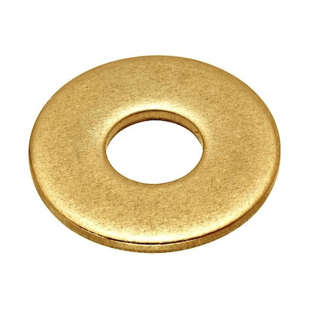 Zoro Select Flat Washer, For Screw Size #8 , Brass Plain Finish, 5 PK WASB#8RBR