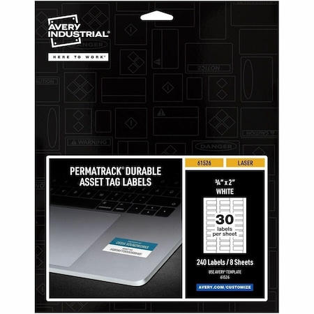 Avery PermaTrack Durable White Asset Ta, PK240 61526