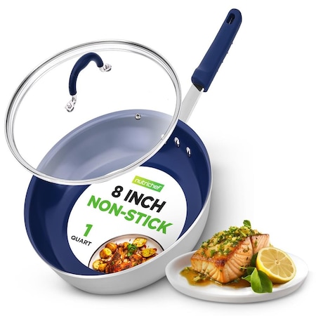 Nutrichef 8 in Fry Pan With Lid NCFRLD8