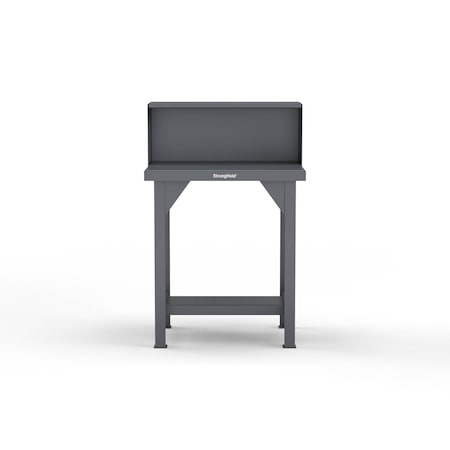 Strong Hold 7 GA Industrial Shop Table with Riser Shelf T3024RS
