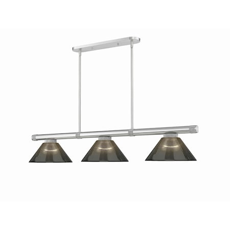 Z-Lite Vanguard Brushed Nickel 3 Light Billiard 3050-3BN-ARS