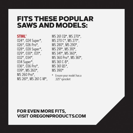 Oregon ControlCut Saw Chain for 16'' Bar - 67 Drive Links - fits Several Stihl models L67