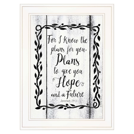 Homeroots Plans to Give You Hope 1 White Framed Print Wall Art 407748