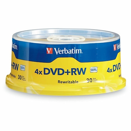 Verbatim 94834 DVD Rewritable Media - DVD+RW - 4x - 4.70 GB - 30 / Pack - Silver 94834