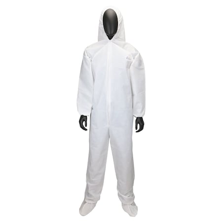 Pip PosiWear UB Coverall with Elastic Wrist & Ankle, Attached Hood & Boot 56 gsm, 25PK 3709/XXXL