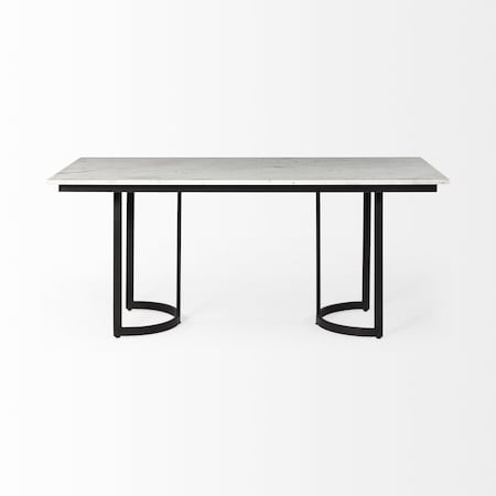 Homeroots 71" White And Black Dining Table 397604