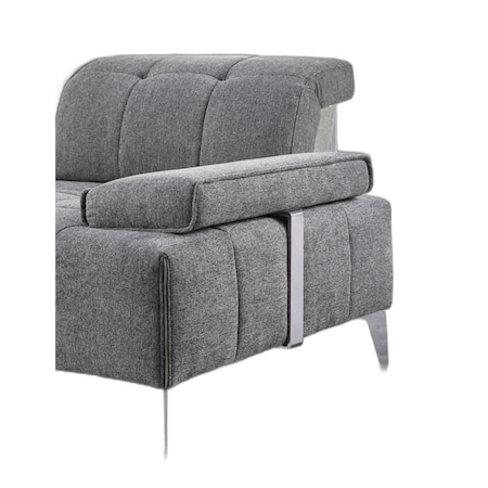 Homeroots Gray Polyester Modular L Shaped Three Piece Corner Sectional 473567