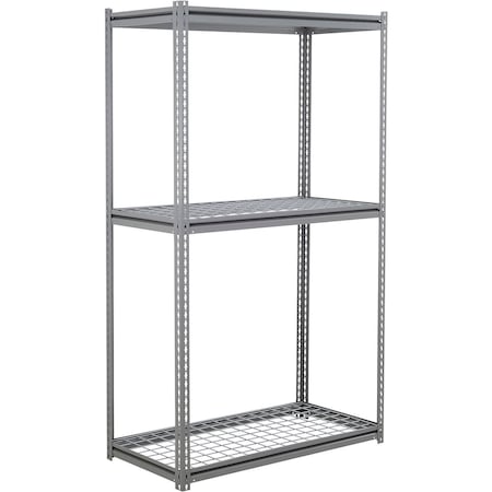 Global Industrial 3 Shelf, Heavy Duty Boltless Shelving Z Beam Starter, 60Wx24Dx60H, Wire Deck B3154062