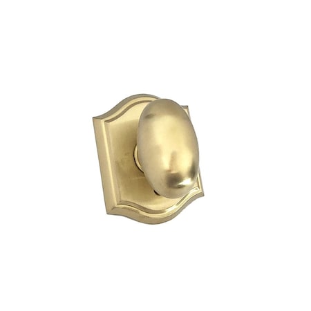 Baldwin Half Dummy Ellipse Knob and Traditional Arch Rose Lifetime Satin Brass Finish HDELLTAR044