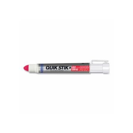 Nissen By Markal Quik Stik+ Oily Surface Mini Solid Paint Marker, 5/16 in dia Medium Bullet, Red, 12PK 434-28772