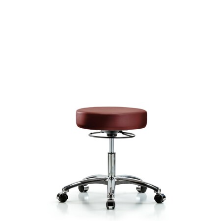 Blue Ridge Ergonomics Vinyl Stool, Chrome, Desk, Casters, Taupe BR-VDHSO-CR-CC-8815