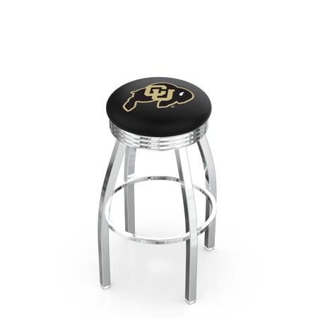 Holland Bar Stool Co 30" Chrome Colorado Swivel Bar Stool, Accent Ring L8C3C30ColoUn