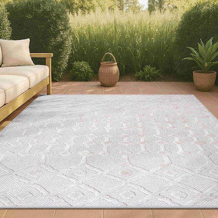 Jonathan Y Peralta Moroccan Diamond Ivory 8 ft. x 10 ft. Indoor/Outdoor Area Rug IBZ103D-8