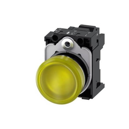 Siemens Indicator lights, 22 mm, round, Metal, shiny, yellow, lens 3SU1156-6AA30-3AA0-ZY15