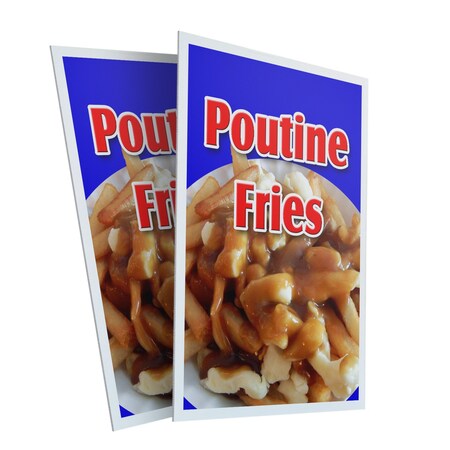 Signmission Poutine Fries, Plastic Signs Only 24 Inch x 36 Inch, Corrugated Plastic, 2PK CSB-2436-2PACK-Poutine Fries