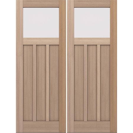 Doornmore CRF-P3G1, 74.5" x 98" ( 2x36" Door) Right Hand, Mahogany Top View Exterior Door CRF-P3G1-SW-3696_2_RI