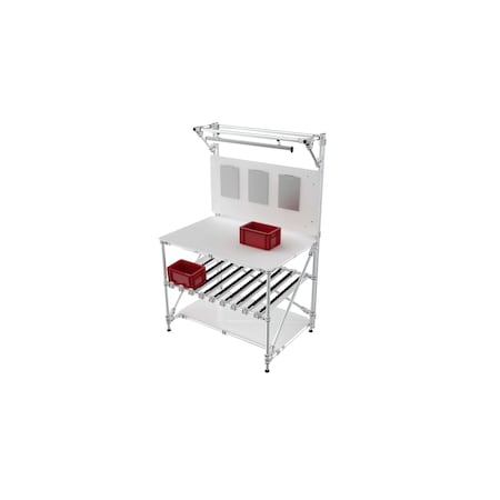 Trilogiq Workbench With Information Panel (Including Document Holders), Fifo & Storage Level And Led. 89-6