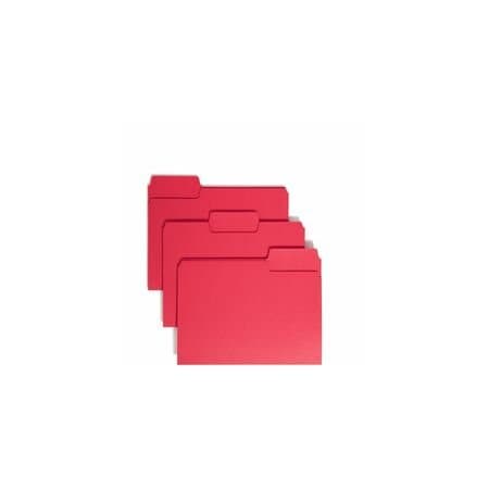 Smead Pressboard Folder, Big Tab, Red, 100PK 11983