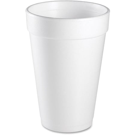 Dart Disposable Cup, Hot/Cold, Foam, 16 oz, White, PK1000 16J16