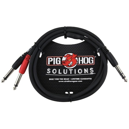Pig Hog 3-Feet TRSMale-Dual 1/4-in Insert Cable PY-S214S