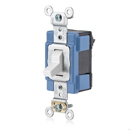 Leviton Lev-Lok Toggle 15A 3-Way Illum White M1203-LHW