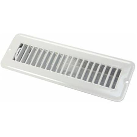 Powerhouse 2 x 10 in. Floor Registers Dampered Metal - White PO3553229