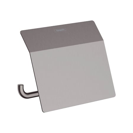 Hansgrohe AddStoris Toilet Paper Holder with Cover in Brushed Black Chrome 41753340