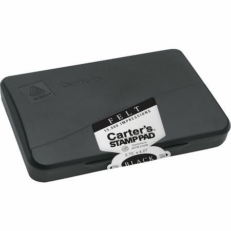 Carters reg Reinkable Felt Stamp Pads, Black AVE21081