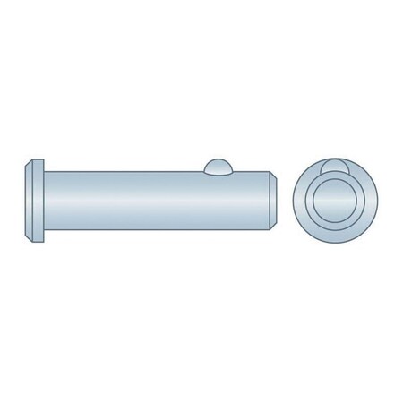 Huyett Cotterless Clevis Pin, Zinc Plated, 0.500 in Dia x 0.500 in Overall L x 1.000 in Shank L CLPCZ-0500-1000