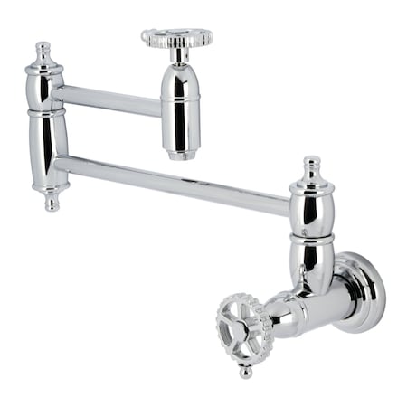 Kingston Brass Wall Mount Pot Filler Faucet, Polished Chrome KS3101CG