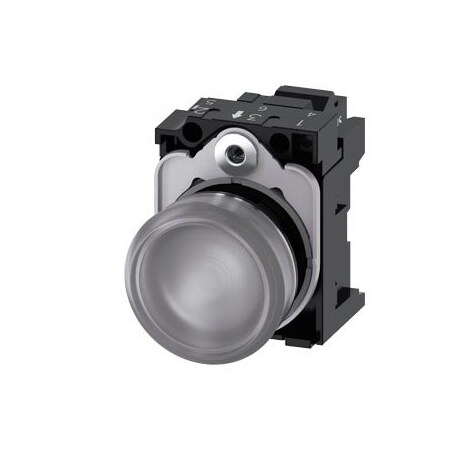 Siemens Indicator lights, 22 mm, round, metal, shiny, clear, lens, smooth 3SU1152-6AA70-3AA0