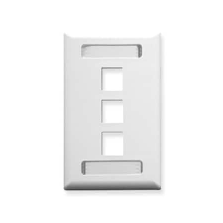 Icc -IC107S03WH FACEPLATE  ID  1-GANG  3-PORT  WHITE ICC-IC107S03WH