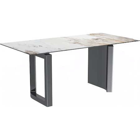 Leisuremod Astra Modern Dining Table with Stainless Steel Base with Sintered Stone Top ATSS-55CG-S