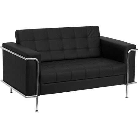 Flash Furniture Black LeatherSoft Double Stitch Detail Loveseat ZB-LESLEY-8090-LS-BK-GG