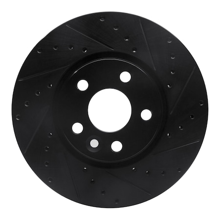 Dynamic Friction Co DFC Brake Rotor - Drilled and Slotted - Black 633-27041R