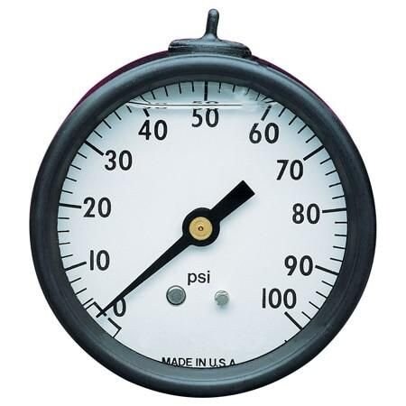 Omega Vibration-Resistant Liquid-Filled Pressure Gauge, 1/4 " NPT Male, 0 psi to 100 psi, 3 - 2 - 3 % Acc PGF-25L-100
