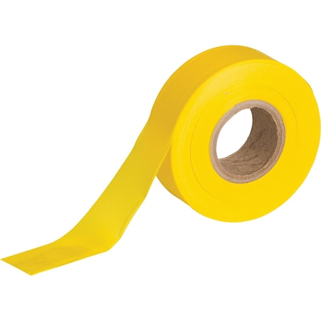 Brady Flagging Tape, Plastic, Yellow, 1.187in x 300ft, 300PK 58347