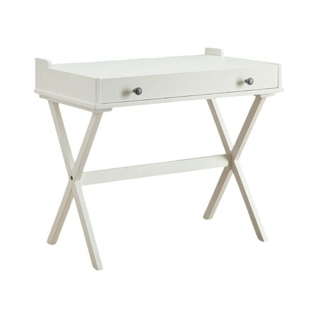 Homeroots 34" Antiqued White Wood Flip Top Desk 516424