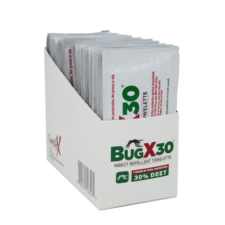 Aero Healthcare BugX30 Insect Repellent Wipes DEET, 25PK 12640