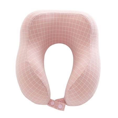 Home-Complete Travel Pillow Memory Foam Pillow with Washable Cover Neck Pillows for Sleeping, Pink HT-PILLOW2-PNK