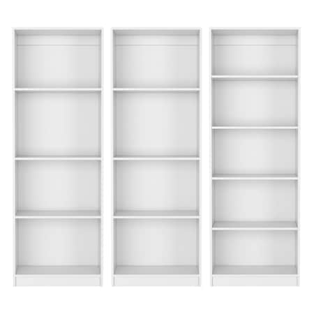 Homeroots Set of Three White Wood Thirteen Tier Modular Bookcase, 3PK 546628