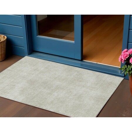 Homeroots 3' X 5' Beige Washable Indoor Outdoor Area Rug 598794