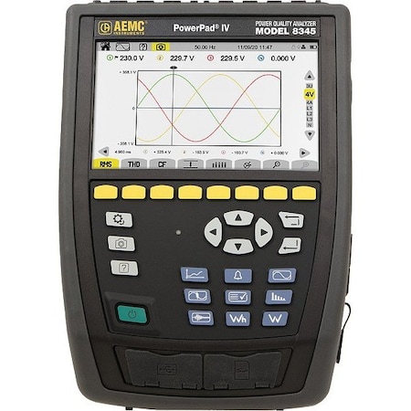 Aemc Instruments Power Quality Analyzer, 1000 V, 16 GB 8345 w/4 MA194-24-BK