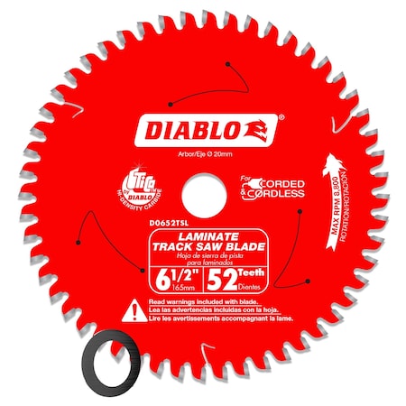 Diablo 6-1/2in. 52-Teeth Track Saw Blade for Laminate D0652TSL