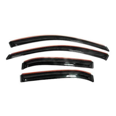 Ventshade Rainguards, Aerodynamic Design, In-Channel, Tape-On, Smoke, Acrylic, Set Of 4 194782