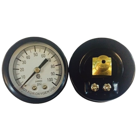 Simmons Simmons 1307 Pressure Gauge, MPT, 2 in Dial, Steel Gauge Case 1307