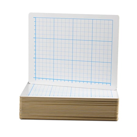 Flipside 9 x 12 Two Sided Quadrant Grid Dry Erase Board - 1/2" Square Class Pack 24 21024