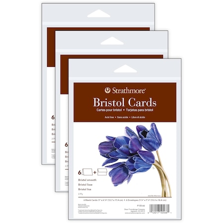 Strathmore 400 Series Bristol Cards & Envelopes, Full Size, 5x6.875 inch, 18PK P105-66